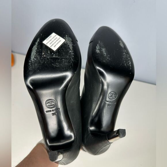 Chanel Bottines Ankle boots Lambskin Leather Heeled size 38 **see pictures** - Picture 9 of 11